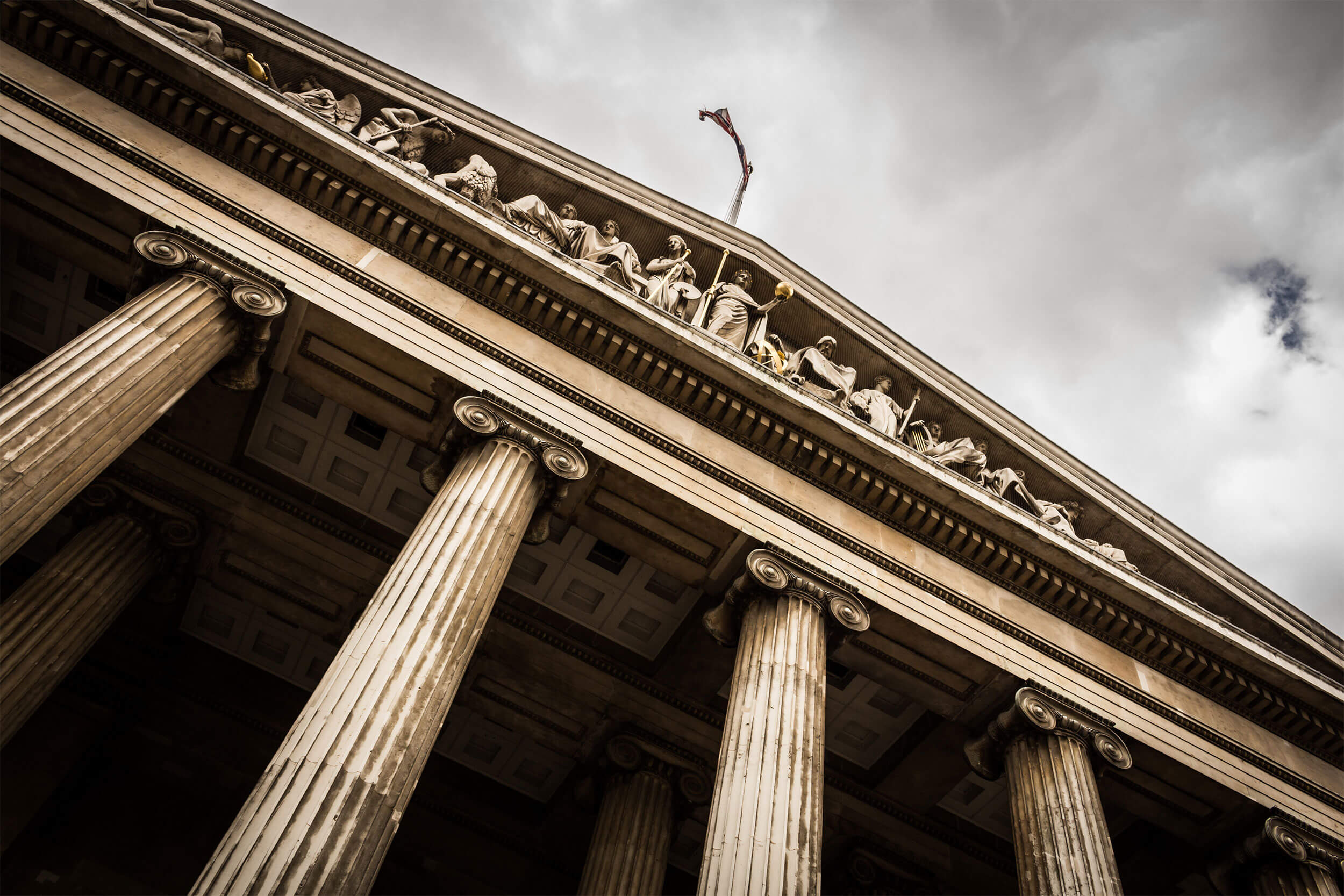 Courthouse Columns Representing The Justice System